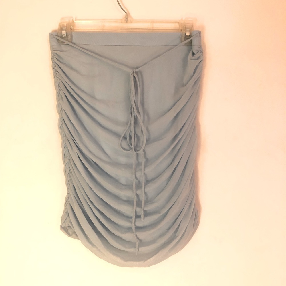 Princess Polly Zulu Light Blue Ruched Mini Skirt 8